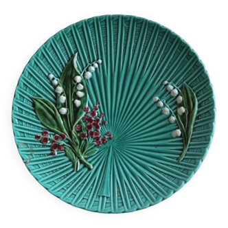 SMF Schramberg Majolica Fruit Dish Lily of the Valley and Forget-Me-Nots
