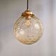 Pair of amber bubble glass pendant lights, 1970s