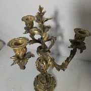 Pair of Louis XV style bronze candlesticks from the 19th century.