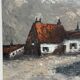 Original Swedish Oil on Canvas – "Houses", Unknown Author – Signed, Vintage and Framed – 61 x 51 cm (24 x 20 inches)