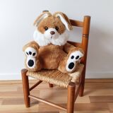 Vintage children's chair in wood and straw