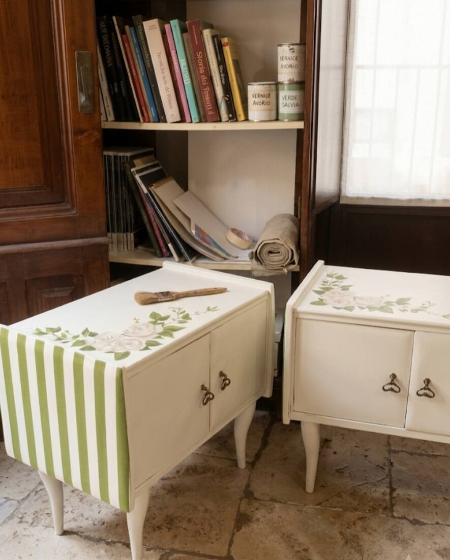 Vintage wooden bedside table