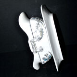 Antique Empire style porcelain sauceboat, hand-painted