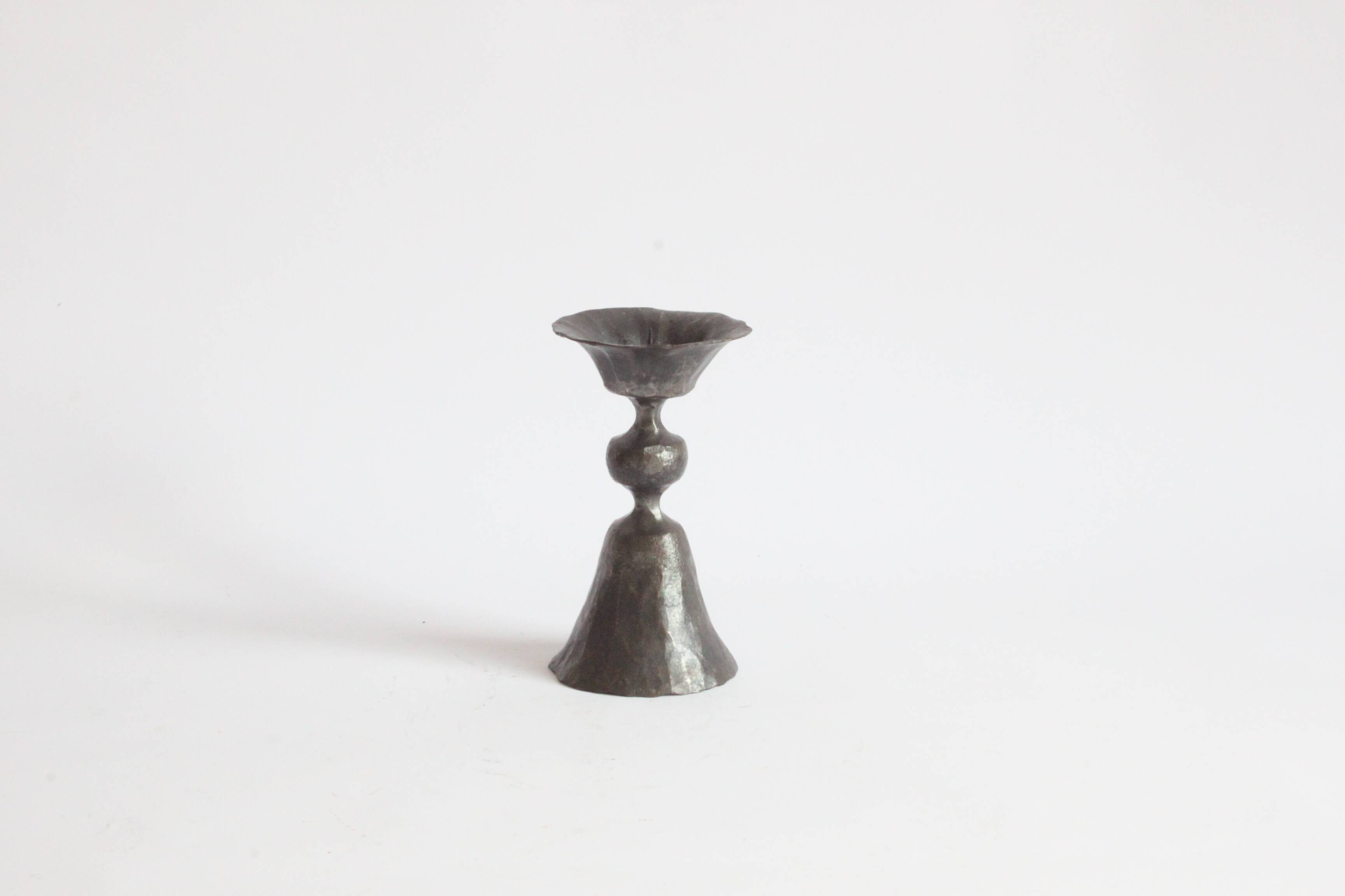 Brutalist metal candle stick