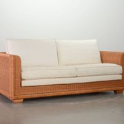 Luxurious Italian Gasparucci Reed White Lounge Greenhouse Sofa. Italy, 1980