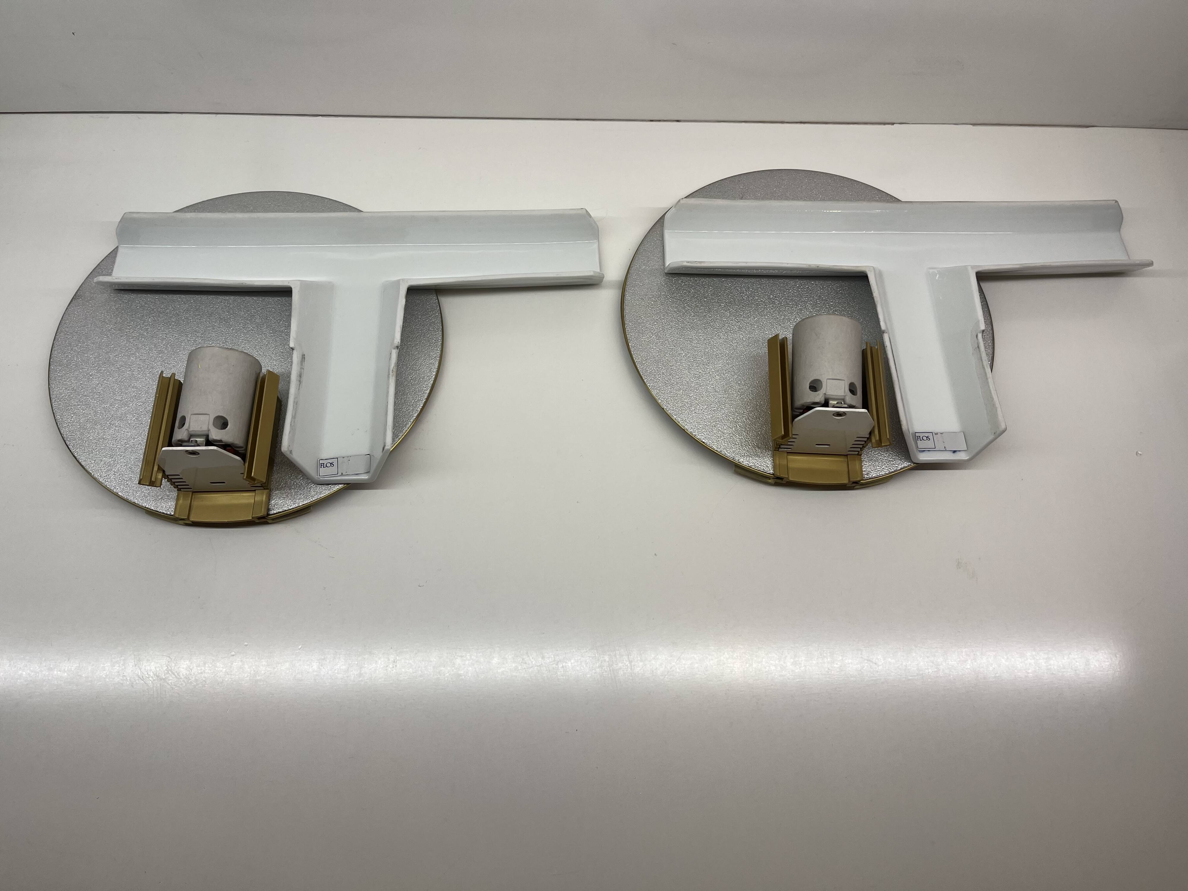 Pair of oti wall lights flos — afra & tobia scarpa — italian design 1970s