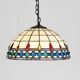 Lampe suspendue en verre teinté de style Tiffany