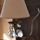 Golden table lamp with crystal tassels