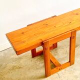 Edvin Helseth pine bench model Trybo, for the Trysil ski resort, Norway, 1964