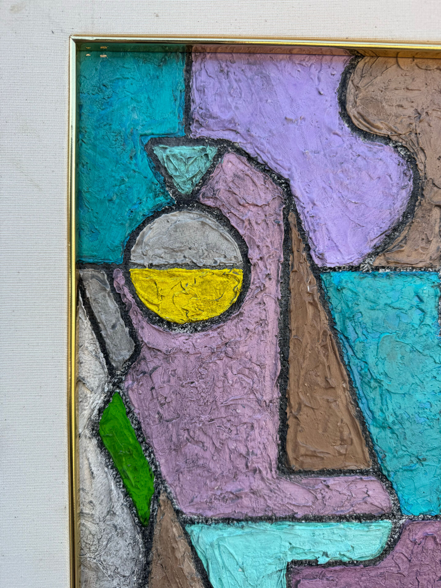 Abstract geometric coloured painting