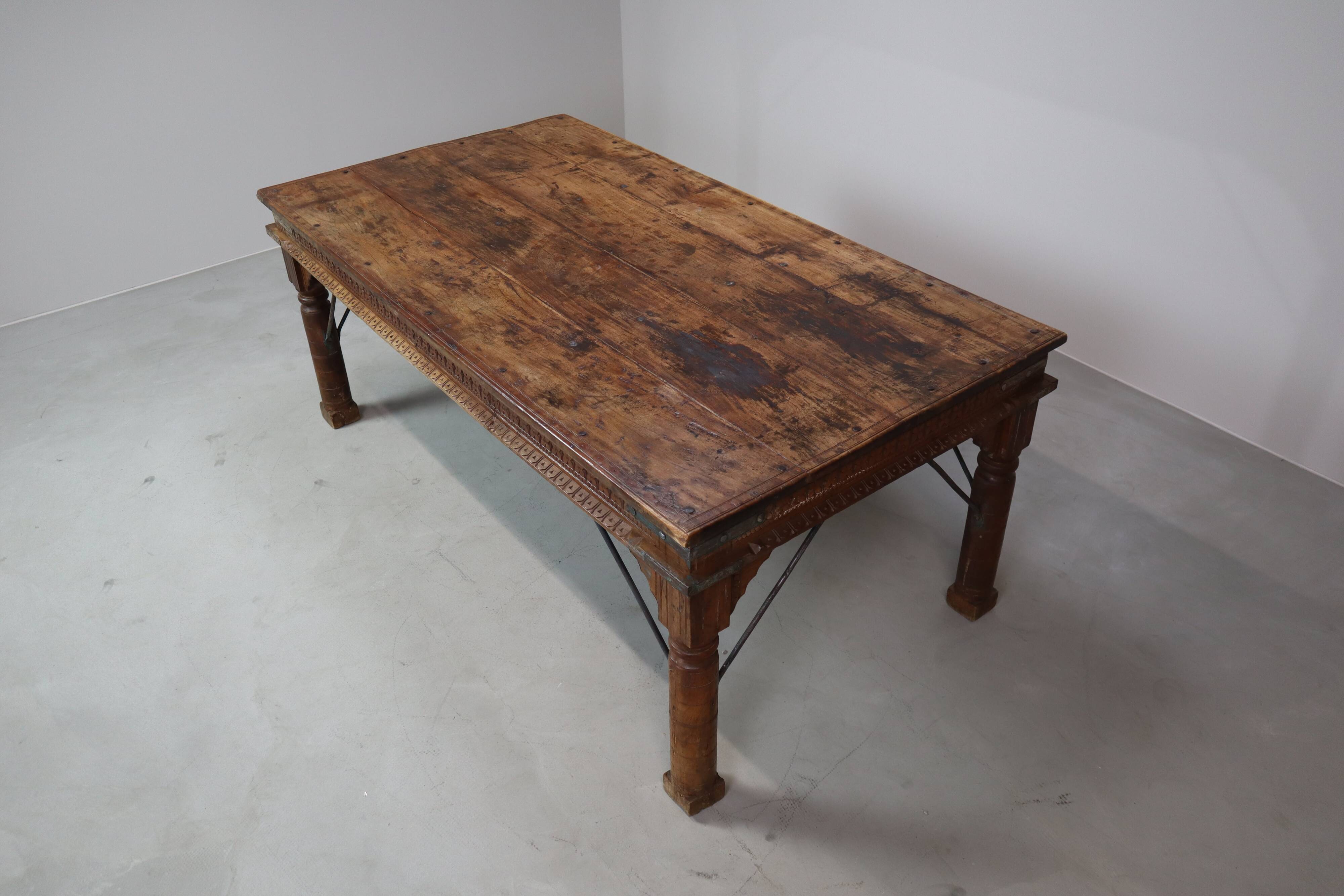 Indonesian hand-carved Teak dining Table