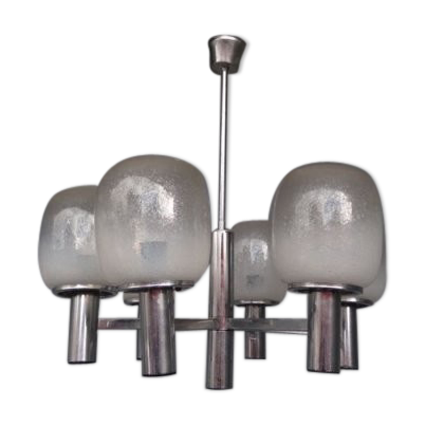 Luster chrome metal and blown glass 1970