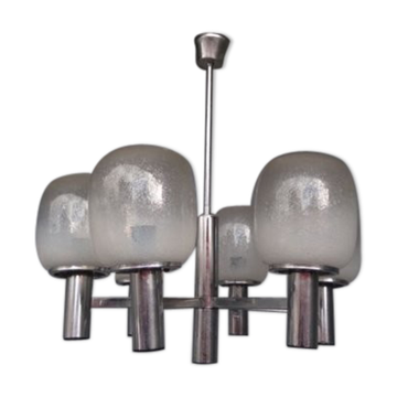 Luster chrome metal and blown glass 1970