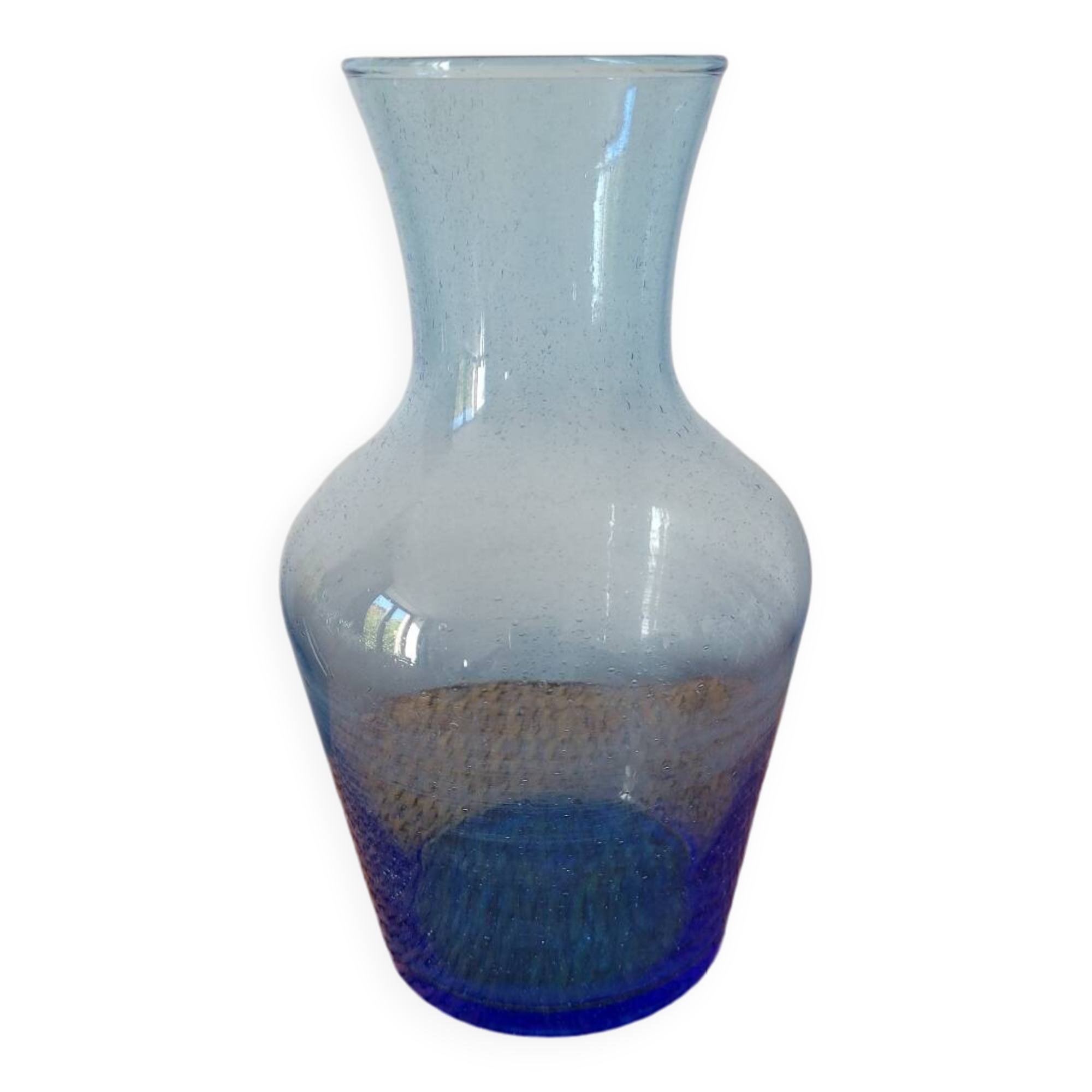(Large) blue bubble bulb vase