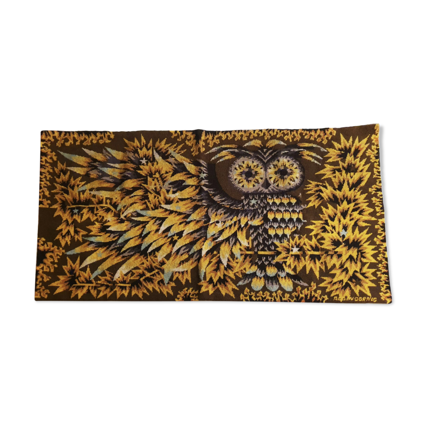 Tapestry "La nuit", by Alain Cornic, vintage, 60s