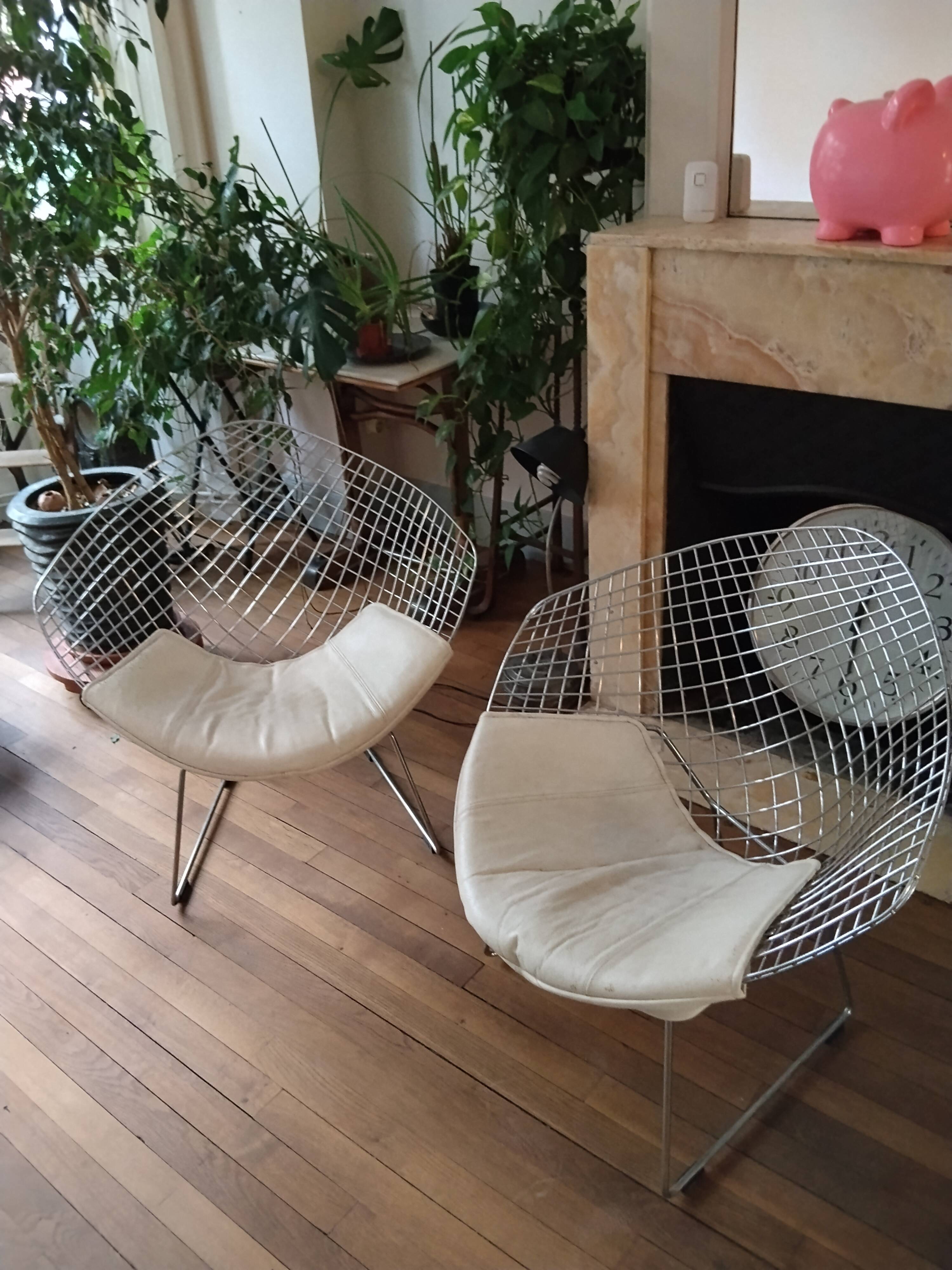 lot de 2 fauteuils design style diamant