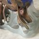glass paste vase signed, bronze mount