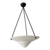 Suspension vasque vintage en verre opalin – Style Art Déco – Ø40 cm