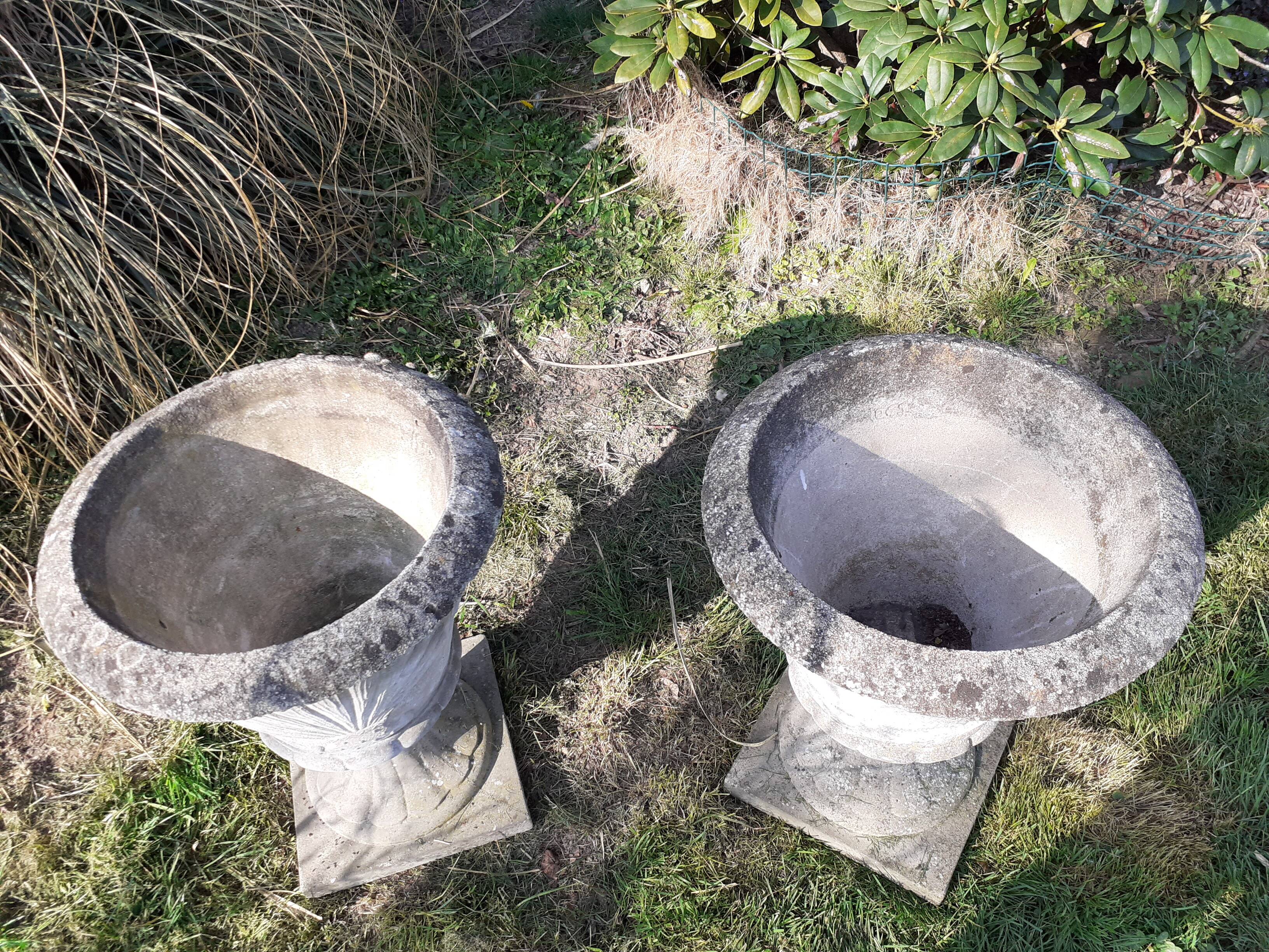Pair of medieval stone planters