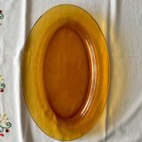 Plat de service ambre Duralex Made in France