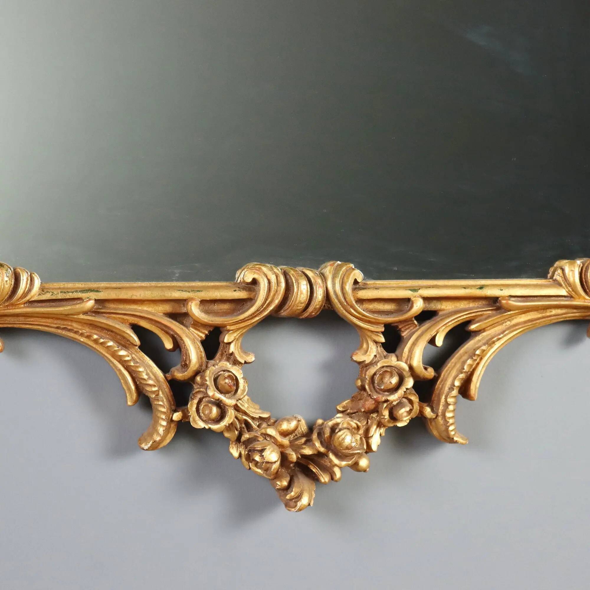 Antique carved and gilded wooden mirror, Italy, 20th century