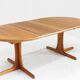 Vintage Danish round extendable dining table solid teak 1960s
