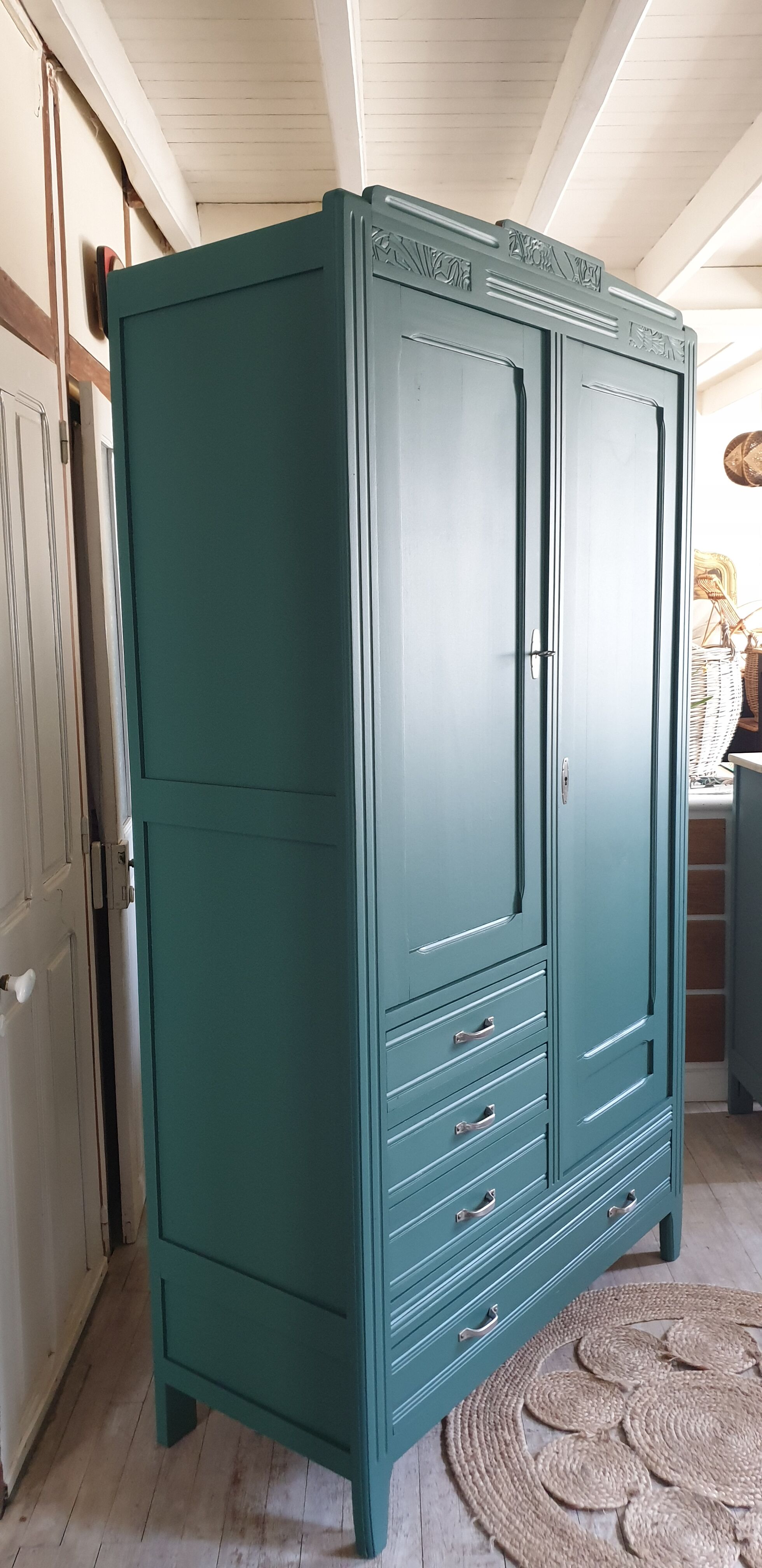 Parisian wardrobe in solid wood