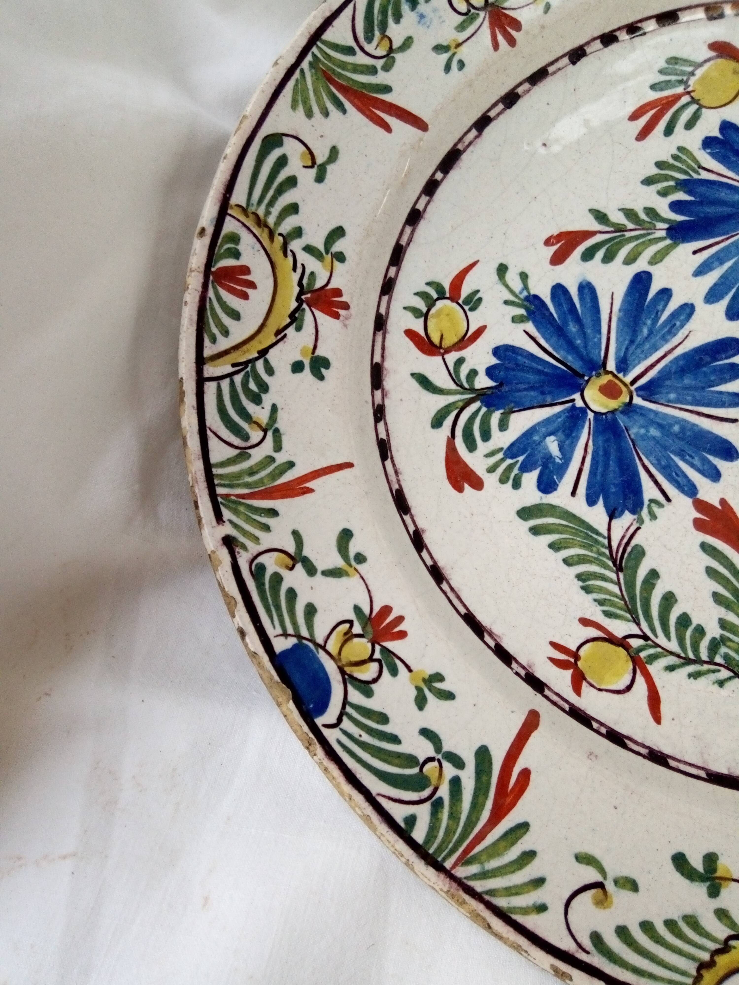 Former earthenware dish from northern France, Late 18th, early 19th century