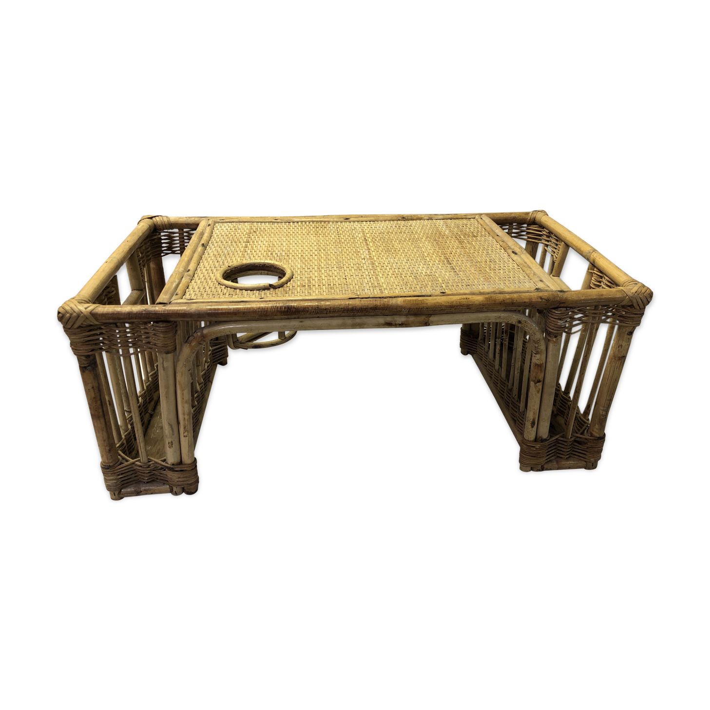 Vintage rattan meal platter