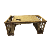 Plateau repas en rotin vintage