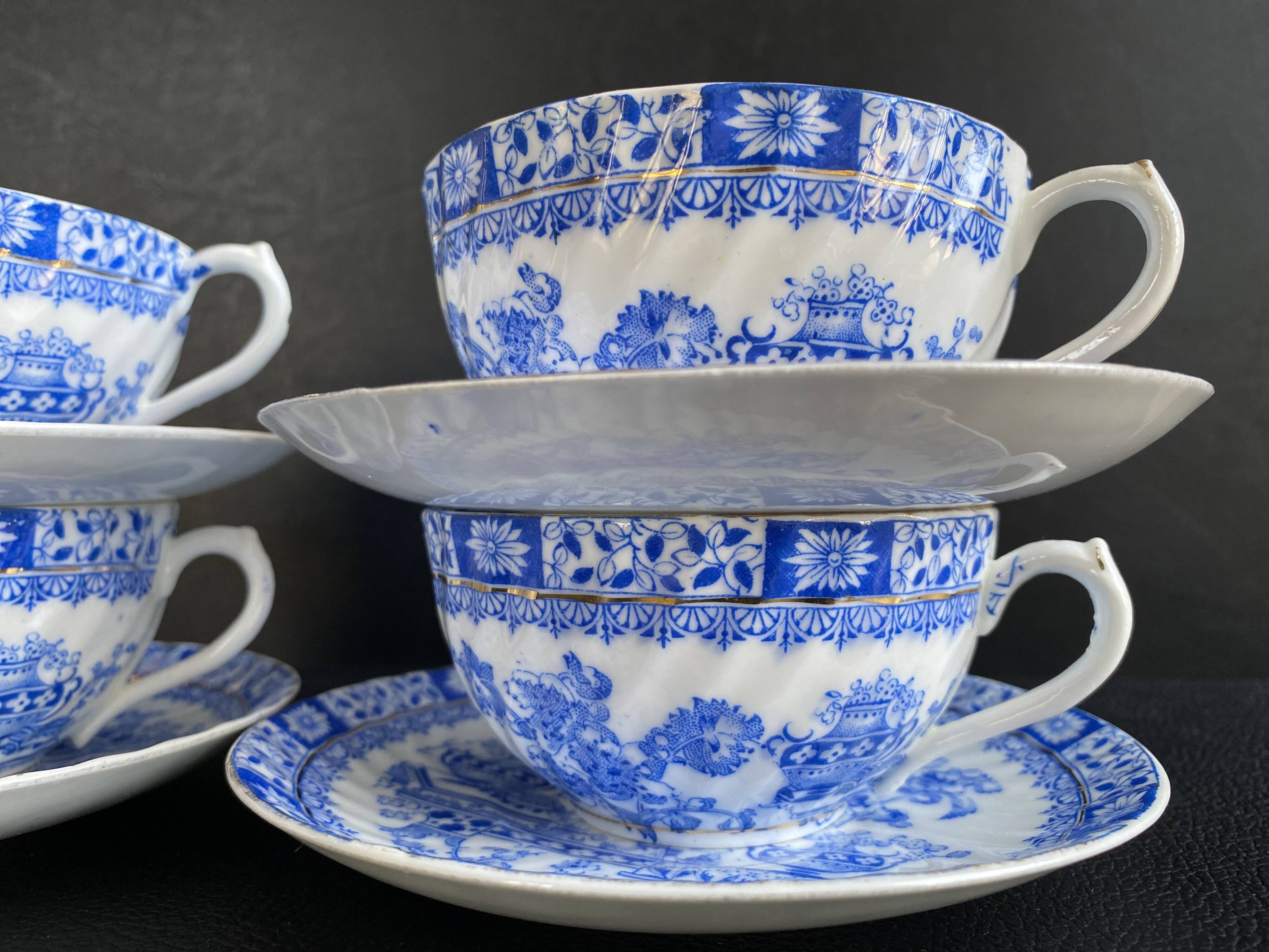 Magnifique lot de Tasses & Soucoupes China Blau - Tuppack Tiefenfurt
