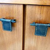 Sideboard with compass legs and leather by Malora 1955