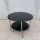 Table basse métal chrome et skaï 1950s