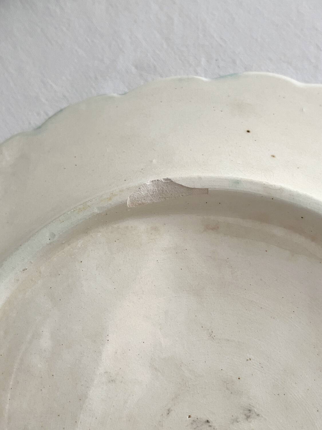 6 asparagus plates in faience barbotine from Salins