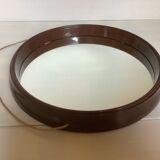 Vintage brown plastic round mirror