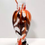 White, Orange and Brown Murano Glass Vase by Carlo Moretti, Italy