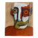 Abstract neo-primitive French portrait painting, mixed media on panel, 1999