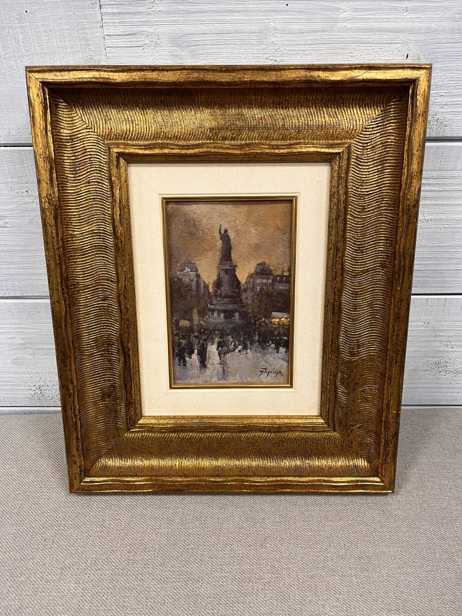 Painting of the Place de la République in Paris by Jozef Popczyk (1890-1971)