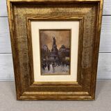 Painting of the Place de la République in Paris by Jozef Popczyk (1890-1971)