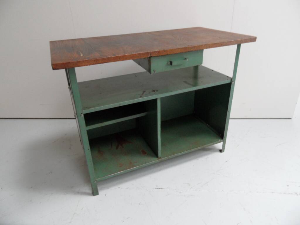 Banc de travail industriel vintage