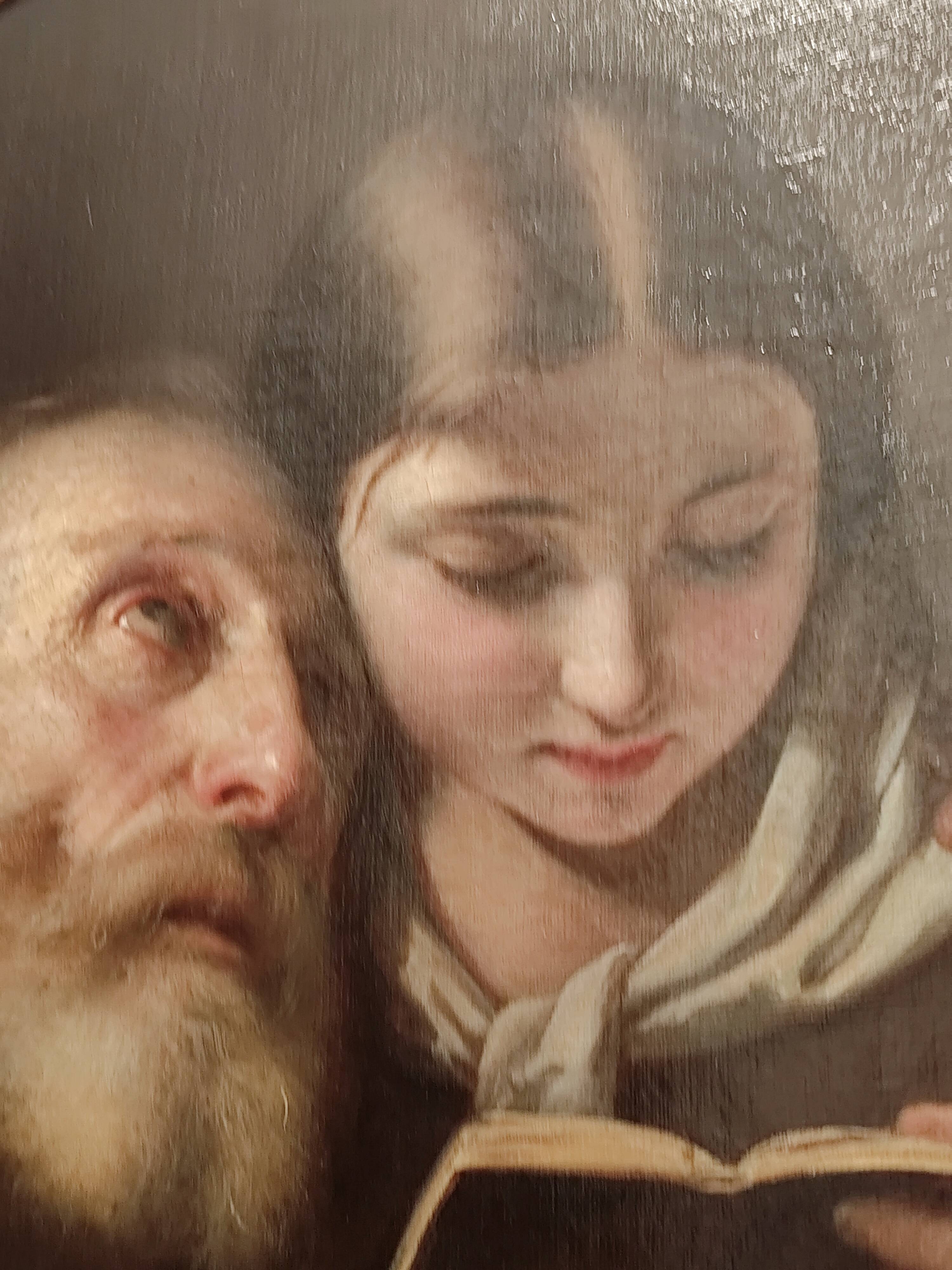 Superb old Italian school portrait of pious reading Fortunato Bello