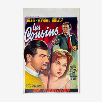 Affiche cinéma originale "Les Cousins" Claude Chabrol 36x54cm 1959