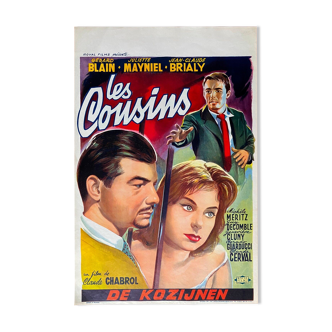 Original cinema poster "Les Cousins" Claude Chabrol 36x54cm 1959