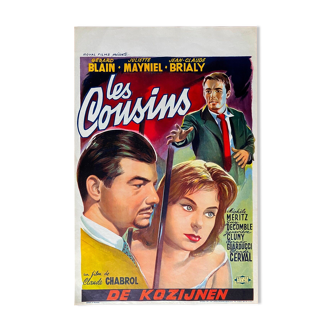 Affiche cinéma originale "Les Cousins" Claude Chabrol 36x54cm 1959