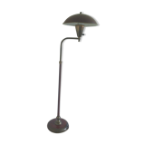 Floor lamp from the 50s in red-brown enameled sheet metal and golden brass -