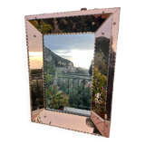 Beautiful coppered vintage Art Deco mirror, signed and dated