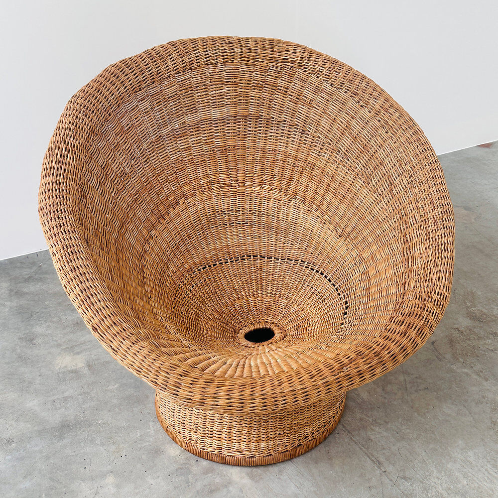 Egon Eiermann E10 wicker lounge chair, Germany, 1960s
