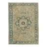 Handmade oriental 1980s 275 cm x 377 cm beige wool carpet