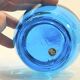 Vintage blue glass bottle Carafe with stopper Made in Belgium