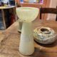 Set of three marble candlesticks